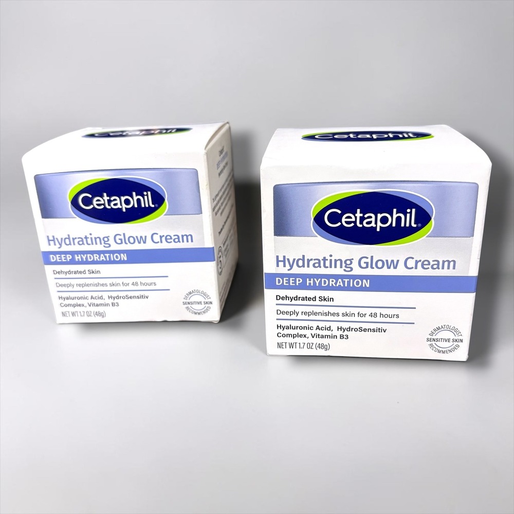 2Pk Cetaphil Deep Hydration Glow Cream 1.7oz Hyaluronic Acid Niacinamide